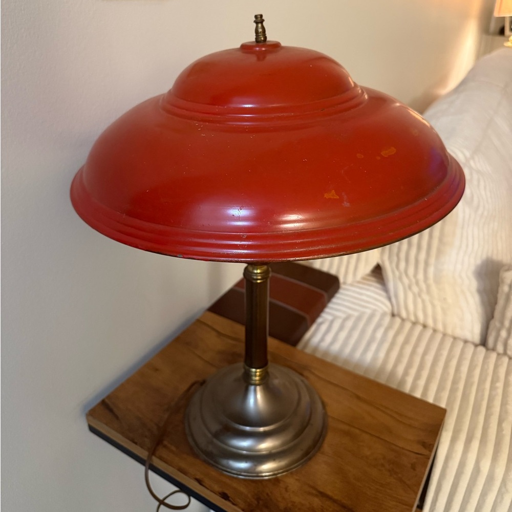 Vintage 1930's-40's Art Deco Flying Saucer Mushroom UFO MCM Desk Lamp